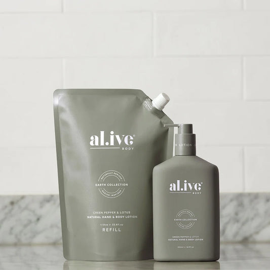 Al.ive 1 Litre Lotion Refill - Green Pepper & Lotus