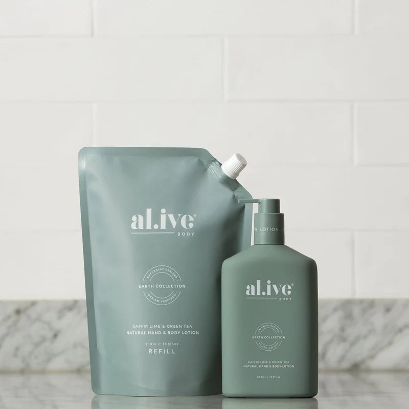 Al.ive 1 Litre Lotion Refill - Kaffir Lime & Green Tea