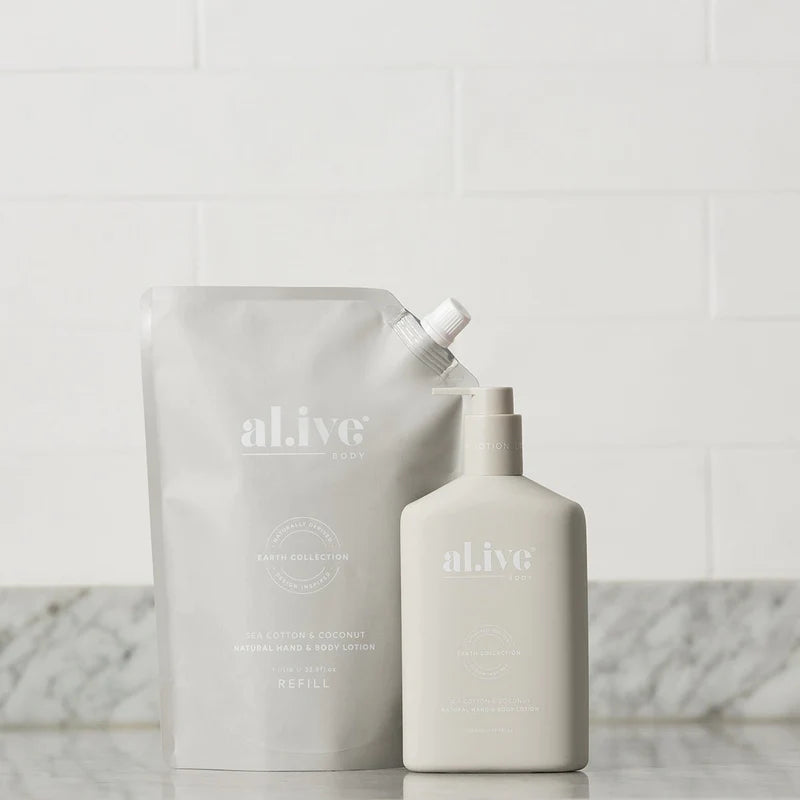 Al.ive 1 Litre Lotion Refill - Sea Cotton & Coconut