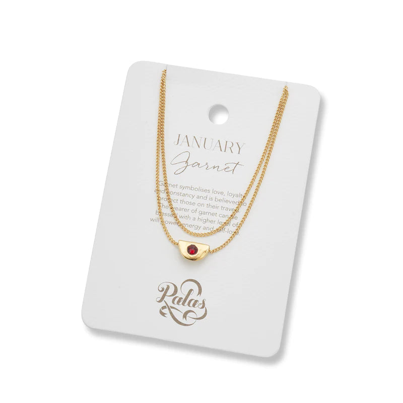 Palas January Garnet Birthstone Necklace