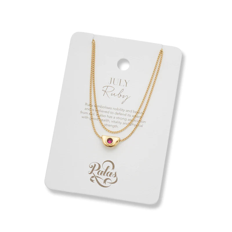 Palas July Ruby Birthstone Necklace