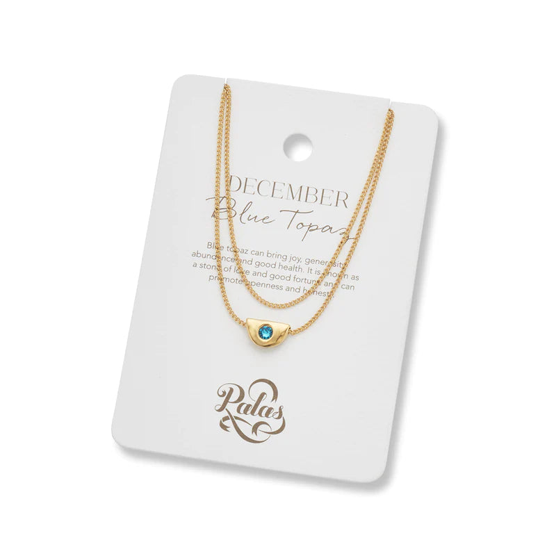 Palas December Blue Topaz Birthstone Necklace