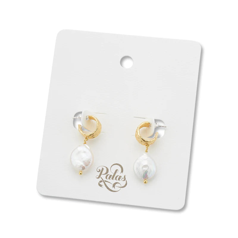 Palas Wide Hoop and Baroque Pearl Earrings