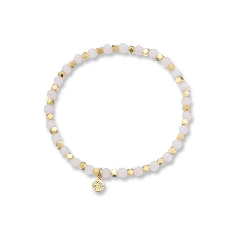 Palas Rose Quartz Aura of Gold Gem Bracelet