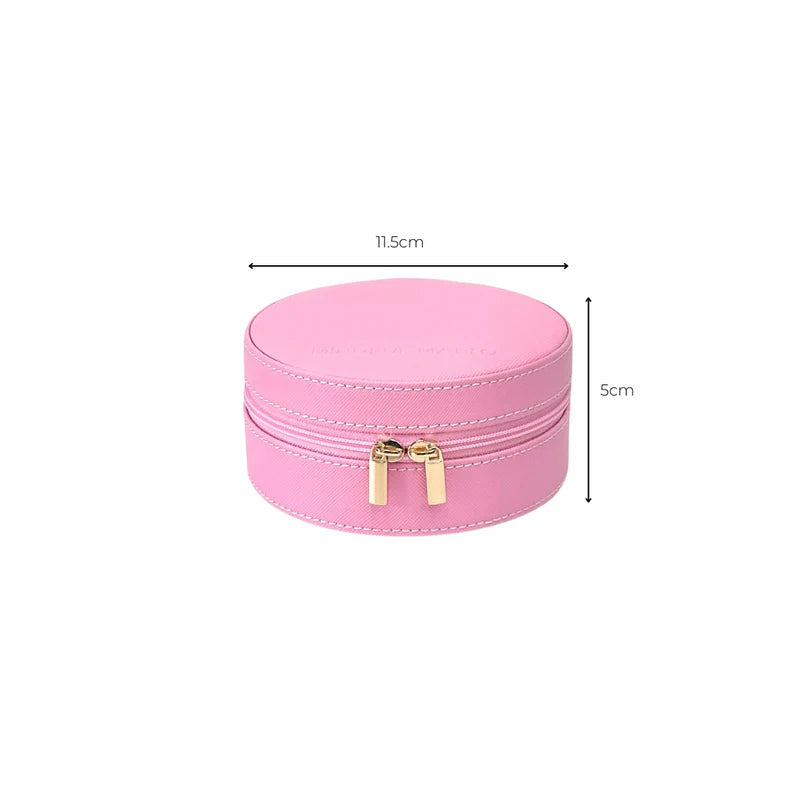 Mindful Marlo Round Jewellery Case - Berry