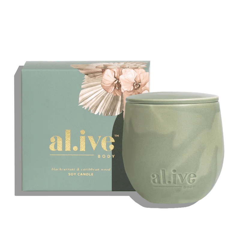 Al.ive Soy Candle -Blackcurrant & Caribbean Wood