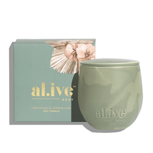 Al.ive Soy Candle -Blackcurrant & Caribbean Wood