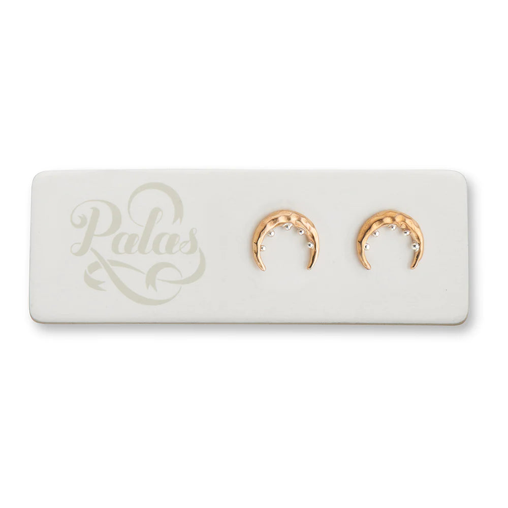 Palas Boho Goddess Moon Stud Earrings