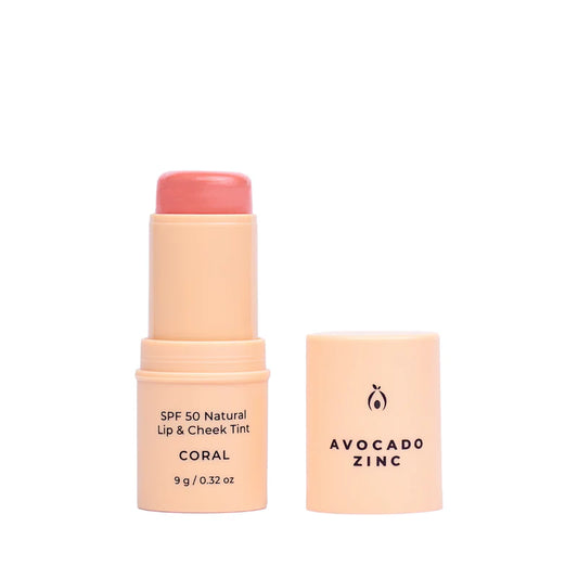 Avocado Zinc SPF50 Lip & Cheek Tint - Coral