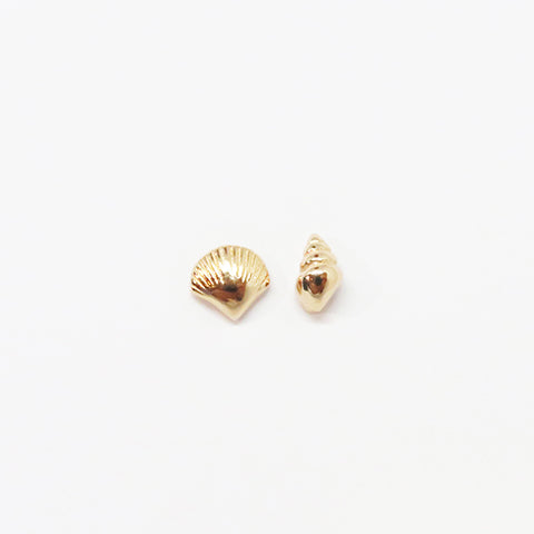 Shell Stud Earrings - Sterling Silver with Gold Plating