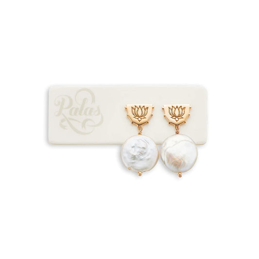 Palas Lotus Pearl Earrings